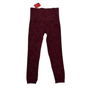 Spanx Leggings Look at Me Now Garnet Rose Cropped & Seamless XS/TP NWT (221)